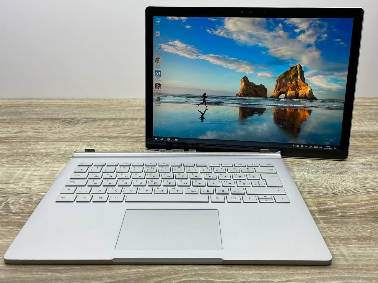 Ноутбук-планшет Microsoft Surface Book 1 13.5 16:10 2к IPS/i7-6600U/nVidiaGeForce GPU 1 GB/8GB/SSD 240GB Б/У А - фото 1 - id-p2132841896