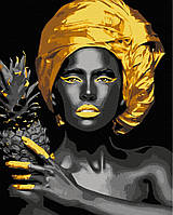Картина по номерам Экзотическая красота с золотой краской 48х60