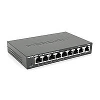 Коммутатор POE 48V Mercury S109PS 8 портов POE + 1 порт Ethernet (Uplink ) 10/100 Мбит/сек, БП в комплекте,
