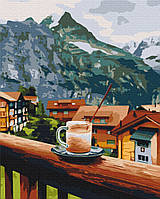 Картина по номерам 48х60 на деревянном подрамнике "Капучино с горным привкусом" BS52596L