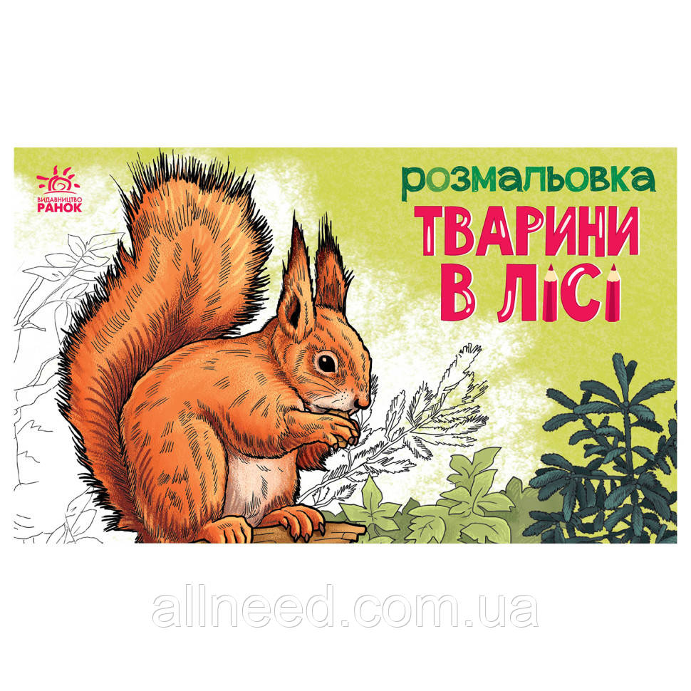 Дитяче забарвлення "Тварини в лісі" 583012, 16 сторінок