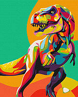 Картина по номерам Радужный тиранозавр 48х60