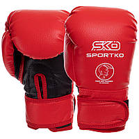 Перчатки боксерские детские SPORTKO PD-2-B размер 6 унции цвет красный