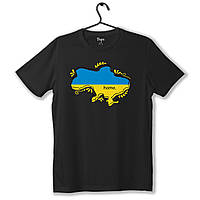 Стильная черная футболка хлопковая с принтом home | качественная футболка унисекс с надписью home in ukraine