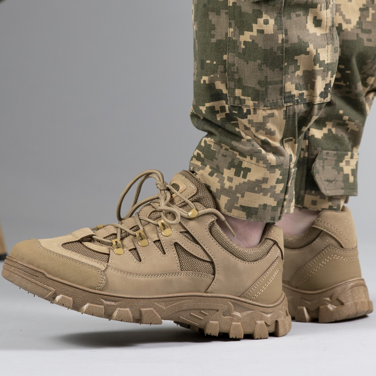 Тактичні чоловічі кросівки койот Cordura на літо сітка