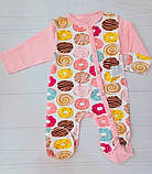 Дитячий чоловічок сліп для новонародженого інтерлок розміри 56 62 68 74 см, фото 5