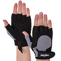 Перчатки для фитнеса и тренировок Zelart SB-161732 размер S цвет черный-серый