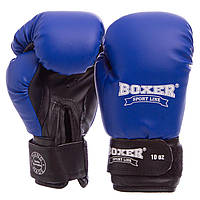Перчатки боксерские BOXER Элит 2022 размер 10 унции цвет синий-черный