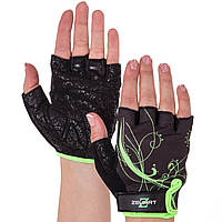 Перчатки для фитнеса и тренировок Zelart SB-161743 размер XS цвет черный-салатовый