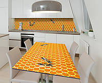 Наклейка 3Д виниловая на стол Zatarga «Медовые соты» 650х1200 мм для домов, квартир, столов, DI, код: 6444136