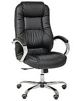 Компьютерное офисное кресло для руководителя черное механизм качания AnyFix Мустанг экокожа Неаполь-20 AMF