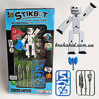 Фігурка стікбот чоловічок для анімаційної творчості Stikbot зі зброєю та аксесуарами для зйомки відео