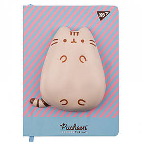 Блокнот сквіш Yes А5 128 аркушів Pusheen клітинка та лінія (151886)