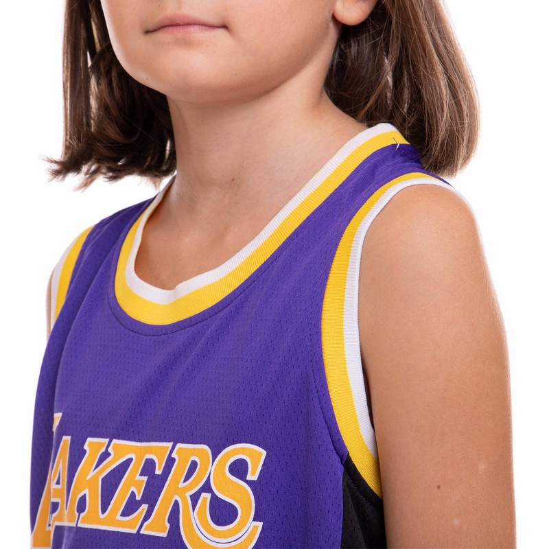 Форма баскетбольная детская NB-Sport NBA LAKERS 23 BA-0563 размер 2XL цвет фиолетовый-желтый - фото 5 - id-p2132670201