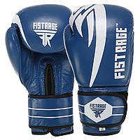 Рукавиці боксерські шкіряні FISTRAGE VL-4155 розмір 10 унції кольору синій