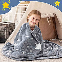 Плед светящийся в темноте День Ночь Magic Blanket 120х150см Серый