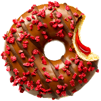 Donut RASPBERRY BLISS с малиновой начинкой и молочным шоколадом ДОСТАВКА ХАРЬКОВ