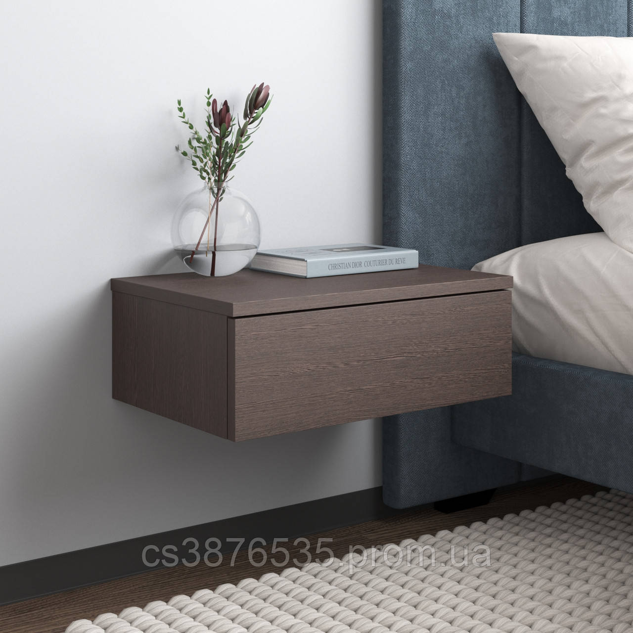 Тумба прикроватная VAYS, в спальню, навесная M-34 Венге Темный, цена ...