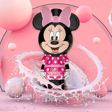Шампунь-гель для душа Air-Val Shower Gel-Shampoo 2in1 Minnie Mouse для детей 400 мл, фото 2