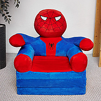 Мягкое детское кресло плюшевое Человек Паук 65 см, мягкое кресло-диван для детей, Красный