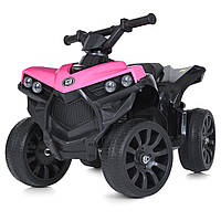 Дитячий квадроцикл на акумуляторі зі шкіряним сидінням та музикою Bambi M 5054EL-8 Рожевий