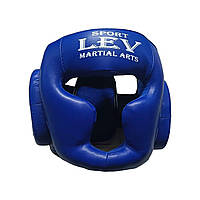 Шлем-маска тренировочная каратэ LEV SPORT Профи L стрейч синий