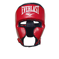 Шлем тренировочный каратэ EVERLAST Кик-бокс L кожзам красный