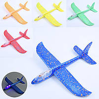 Літак пінопласт. 47см,на бат-ці,світло,мікс,в кульку,13х47х4,5см №FG231009002M(120)