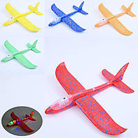Літак пінопласт. 47см,на бат-ці,світло(3режими),мікс,в кульку,12,5х47х4,5см №FG231009003M(120)