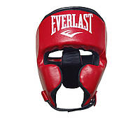 Шлем тренировочный каратэ EVERLAST Кик-бокс S кожзам красный