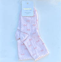 Детские высокие носки для девочки Katamino в бантики Светло-розовые