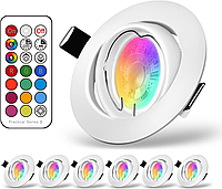 Светодиодные встраиваемые светильники Tofisr, потолочный прожектор RGB, потолочные светильники GU10