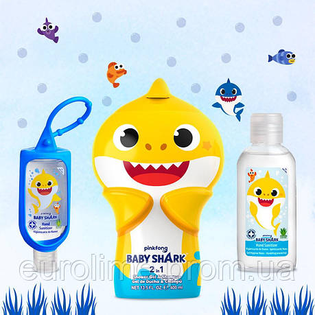 Дитячий шампунь-гель для душу Air-Val International Baby Shark Shower Gel & Shampoo 2D 400 мл 400 мл, фото 2