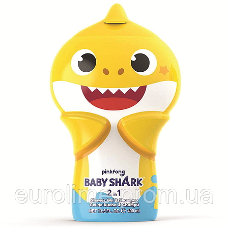 Дитячий шампунь-гель для душу Air-Val International Baby Shark Shower Gel & Shampoo 2D 400 мл 400 мл, фото 2