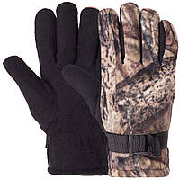 Перчатки для охоты и рыбалки теплые с закрытыми пальцами Zelart BC-7389 размер L цвет камуфляж лес