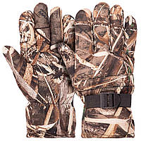 Перчатки для охоты и рыбалки теплые с закрытыми пальцами Zelart BC-9222 размер L цвет камуфляж лес