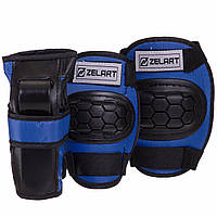 Комплект захисту Zelart SK-2378 розмір S (3-7 років) колір синій M (8-12 років), Синій