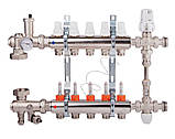Колектор для теплої підлоги в зібраному вигляді на 9 виходів із витратами ICMA K0111, фото 2