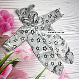 Теплий махровий комбінезон чоловічок для новонародженого 56 62 см велсофт Весна Осінь, фото 7