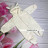 Теплий махровий комбінезон чоловічок для новонародженого 56 62 см велсофт Весна Осінь, фото 8