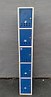 Камера, локер для магазину на 5 комірок 200х30х50 см., синя, Б/у, фото 2