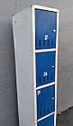 Камера, локер для магазину на 5 комірок 200х30х50 см., синя, Б/у, фото 7