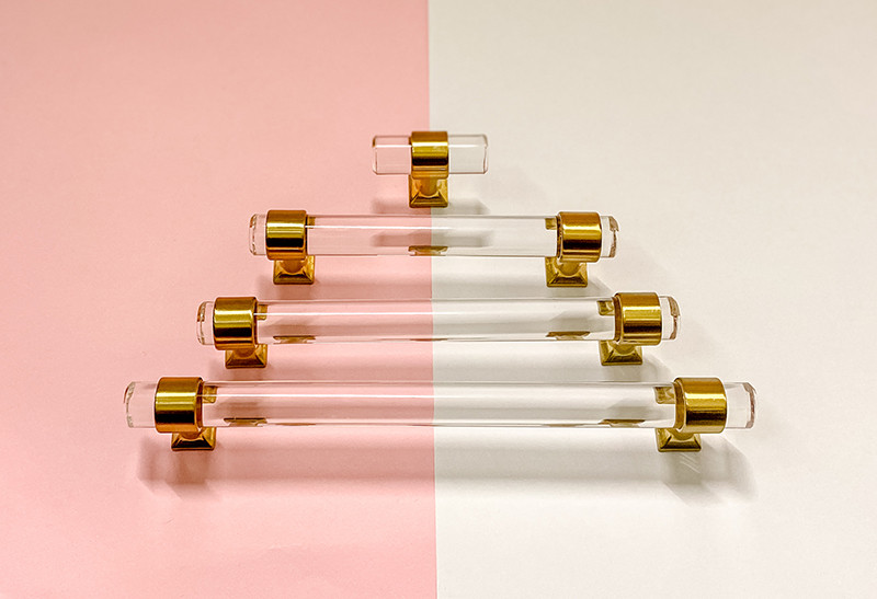 Прозорі ручки модерн GOLD ACRYLIC с золотими кріпленнями