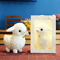 Мягкая игрушка Баранчик белый 25 см. в подарочном пакетике с LED подсветкой