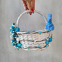 Дитячий кошик до Пасхи з синім зайчиком для хлопчиків різногого віку