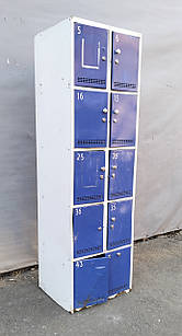 Камера, локер для магазину на 9 комірок 200х60х50 см., сірий/синій, Б/у