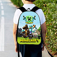 Рюкзак дитячий майнкрафт "Minecraft" 34х27см, міський ранець для хлопчика з принтом (0410)
