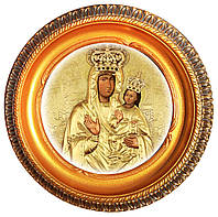 Декоративная тарелка икона Зарваницкая Матерь Божья 11см ТАРІЛКА+ПІДСТАВКА