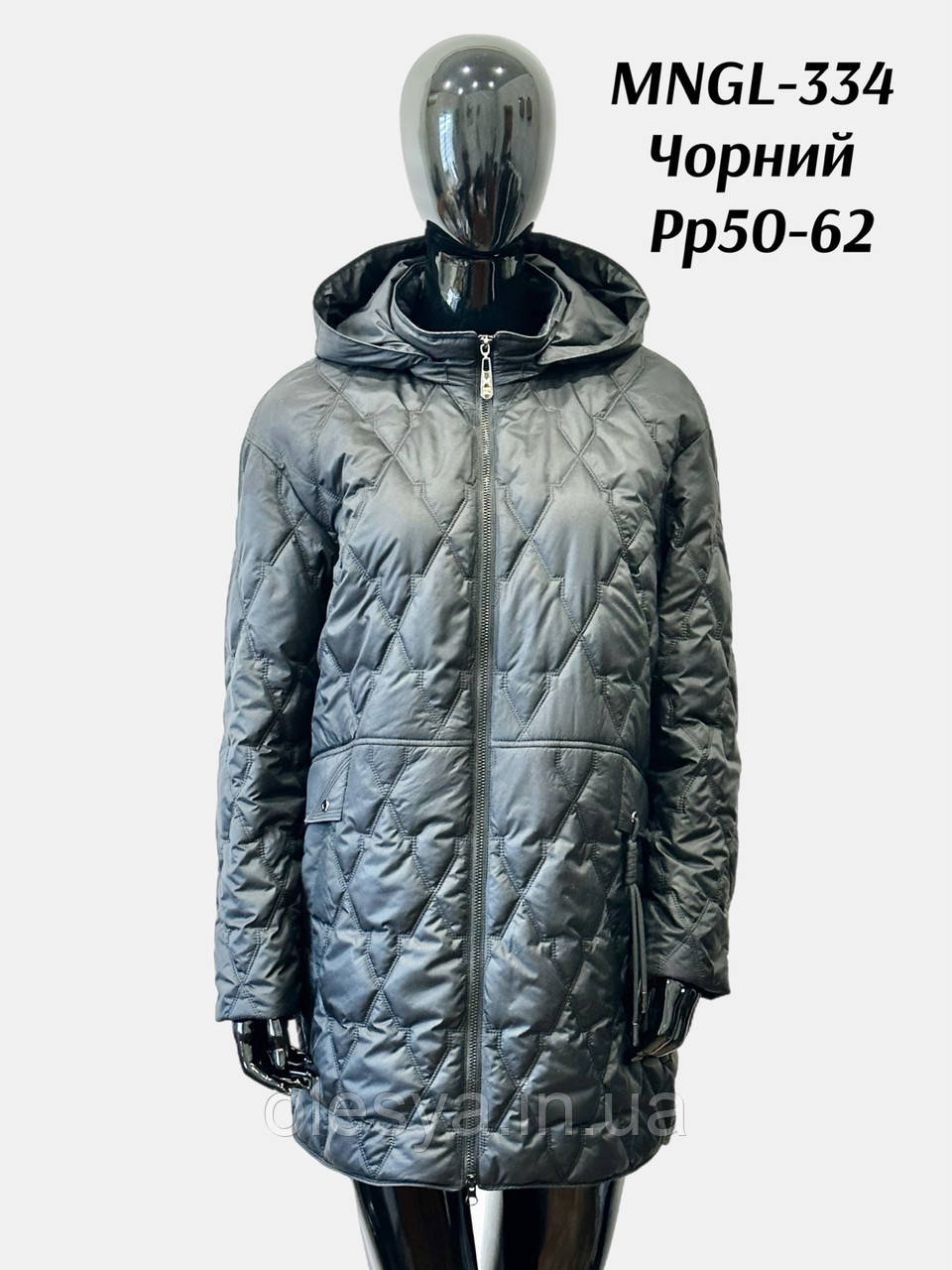 Женская удлиненная демисезонная стеганая куртка больших размеров 334 Mangelo размеры 50- 62 - фото 1 - id-p2133037266