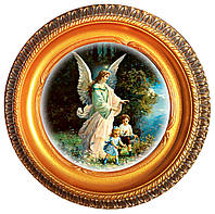 Декоративная тарелка икона Ангел Хранитель 11см ТАРІЛКА+ПІДСТАВКА